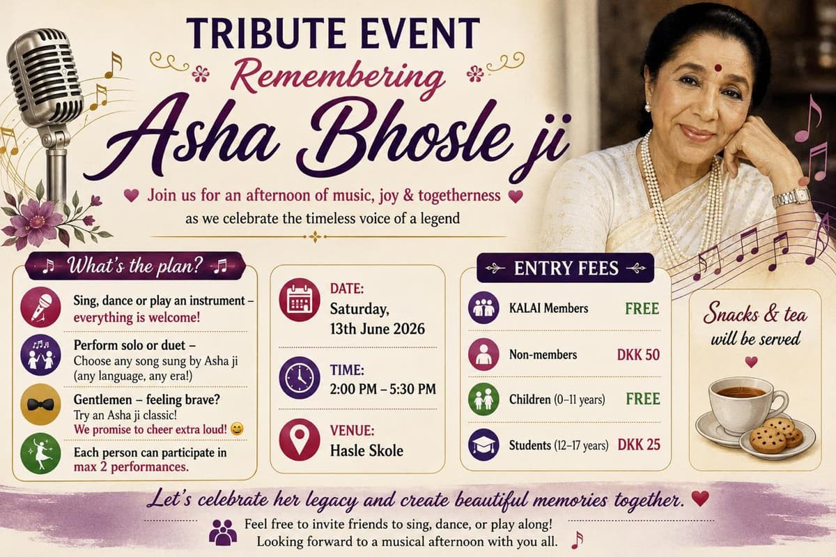 🌸 Tribute Event – Remembering Asha Bhosle ji 🎶